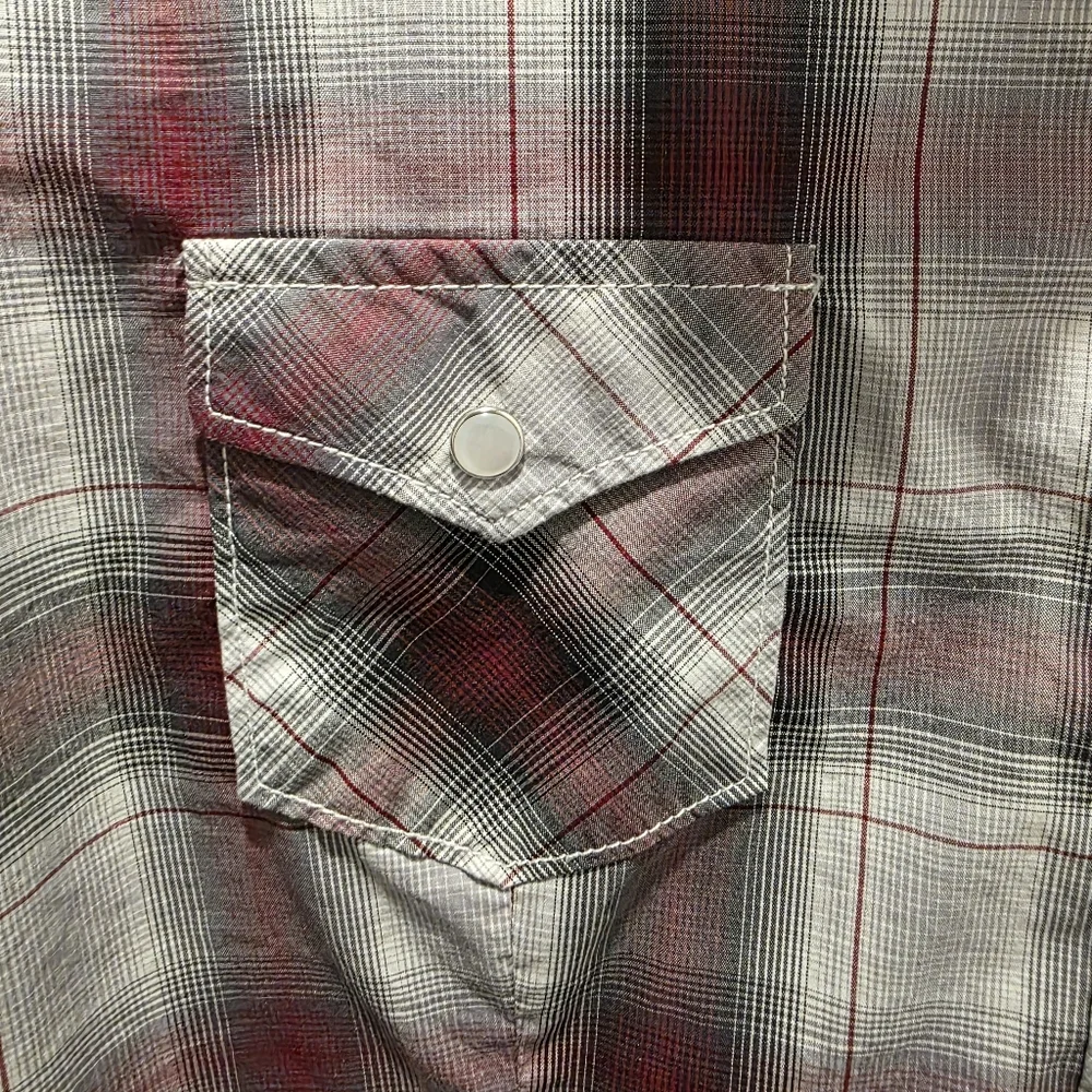 VTG Panhandle Shirt Women's Large‎ Plaid Button-Up Shirt with Floral Embroidery - Picture 5 of 10